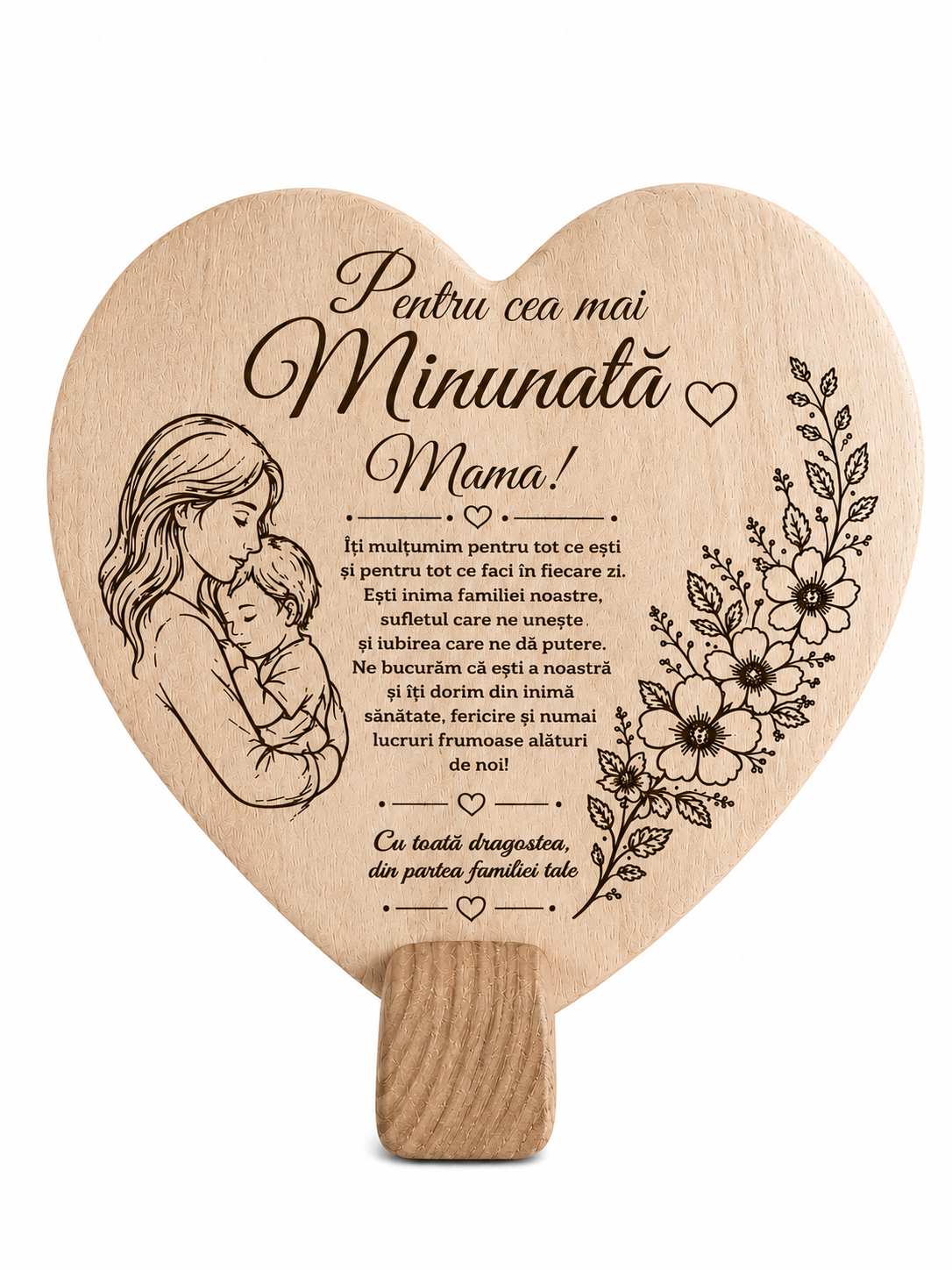 Cadou premium pentru mama❤Inima decorativa din lemn